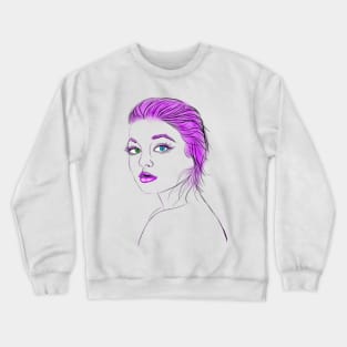 Purple Hair Girl! Crewneck Sweatshirt